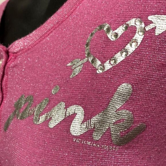 Pink glitter Shimmer metallic foil sparkle Top by Victoria Secret - Picture 4 of 5